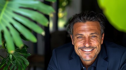 Fototapeta premium Confident Businessman Smiling Portrait Corporate Success Professional Happy