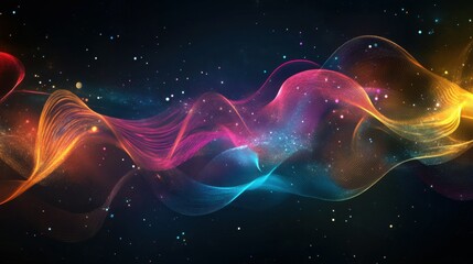 Obraz premium Texture abstract wave background with neon and abstract.