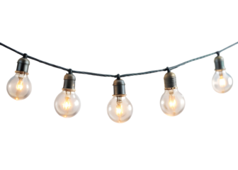 light bulb garland clipart image on transparent background