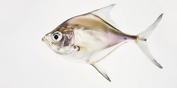 delicate hatchetfish with metallic body swims gracefully