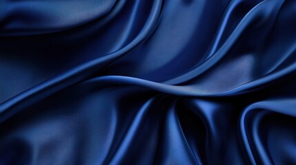 Obraz premium Elegant Deep Blue Silk Drapery with Graceful Folds and Texture