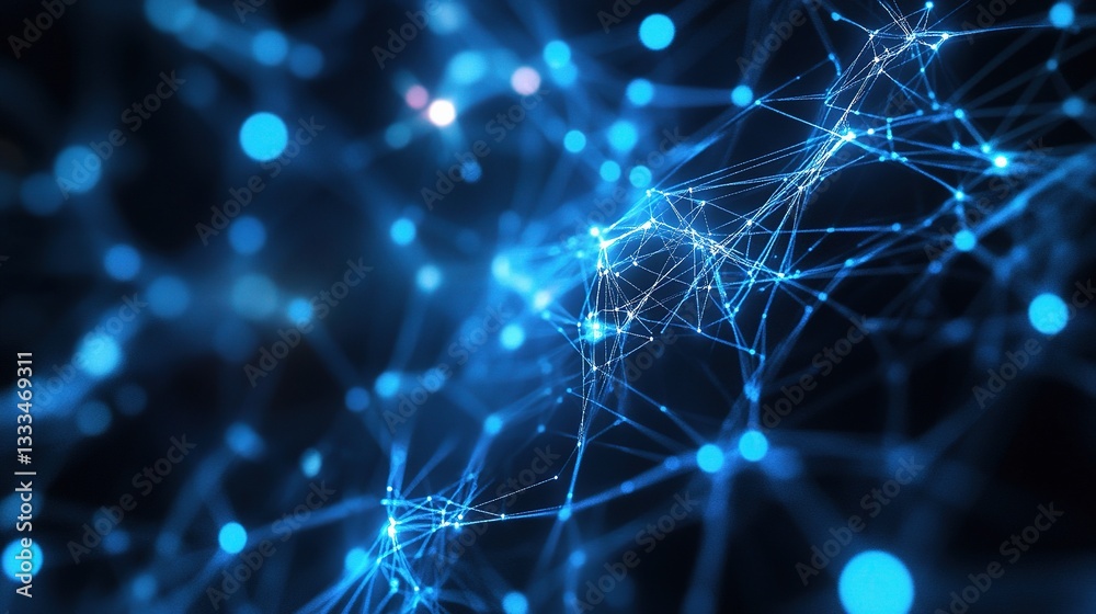 Poster abstract high-tech background with network connection visualization