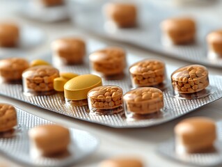 Pills blister pack for close-up.