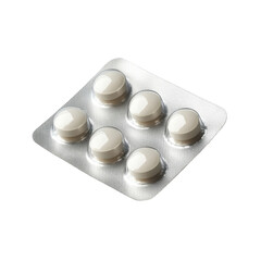 Pills in blister pack on Transparent background ready for pharmaceutical use or medical treatment, Pills in Blister Pack, PNG background