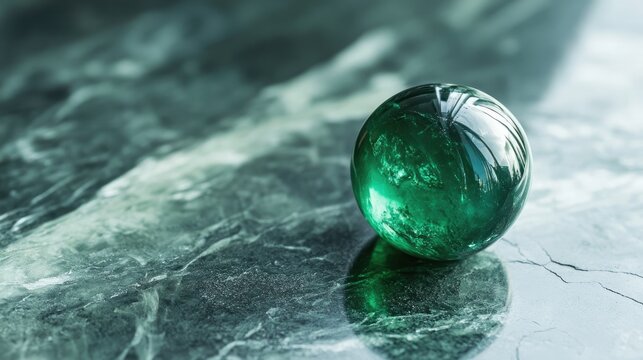 A polished serendibite gemstone displaying its rare deep greenish-blue color, placed on a high-end backdrop.