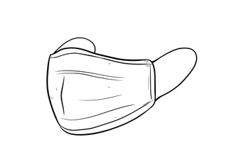 face mask digital drawing illustration isolated