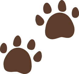 two brown paw prints on a transparent background