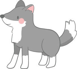 a cartoon wolf standing on a transparent background