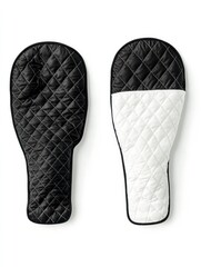 Oven Mitts in Black and White Quilted Pattern Kitchen Safety