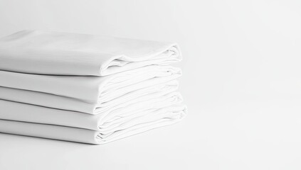 Stacked white sheets on white background