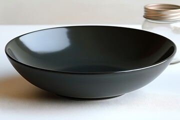 Dark Bowl for Table Setting, Minimalist Design.