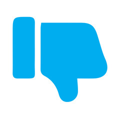 thumbs down blue icon