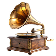 old gramophone isolated on white