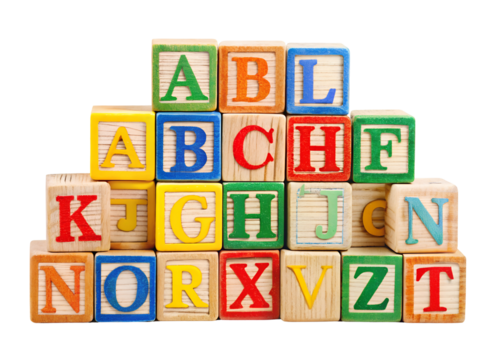 letter blocks clipart image on transparent background