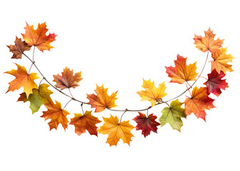Fototapeta premium autumn leaf garland clipart image on transparent background