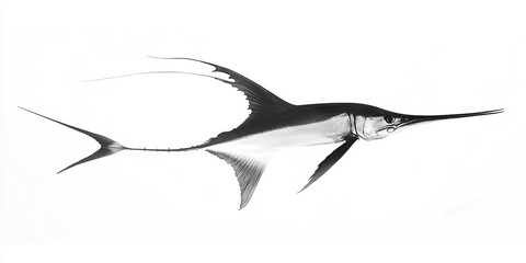 Obraz premium majestic sailfish swimming gracefully with its elongated body