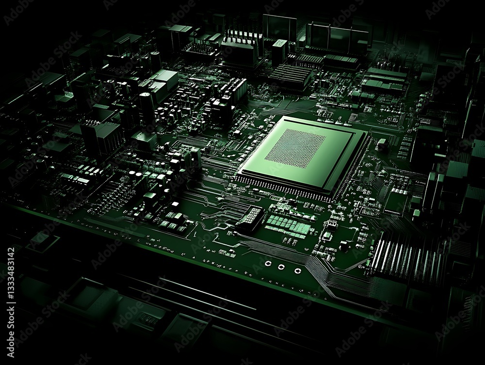Wall mural a close up view of a computer circuit board