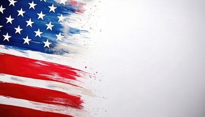 Patriotic American Flag: Expressive Brushstrokes and Vibrant Hues