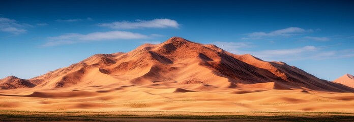 Isolated Arabian Desert Dunes Under Bright Blue Sky