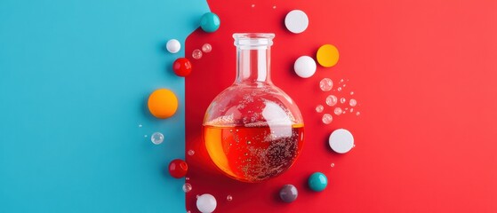 Vibrant Scientific Innovation Immersive Lab Visualization with Bold Chromatic Chemistry Experiment - Next-Gen Research and Creative Digital Branding