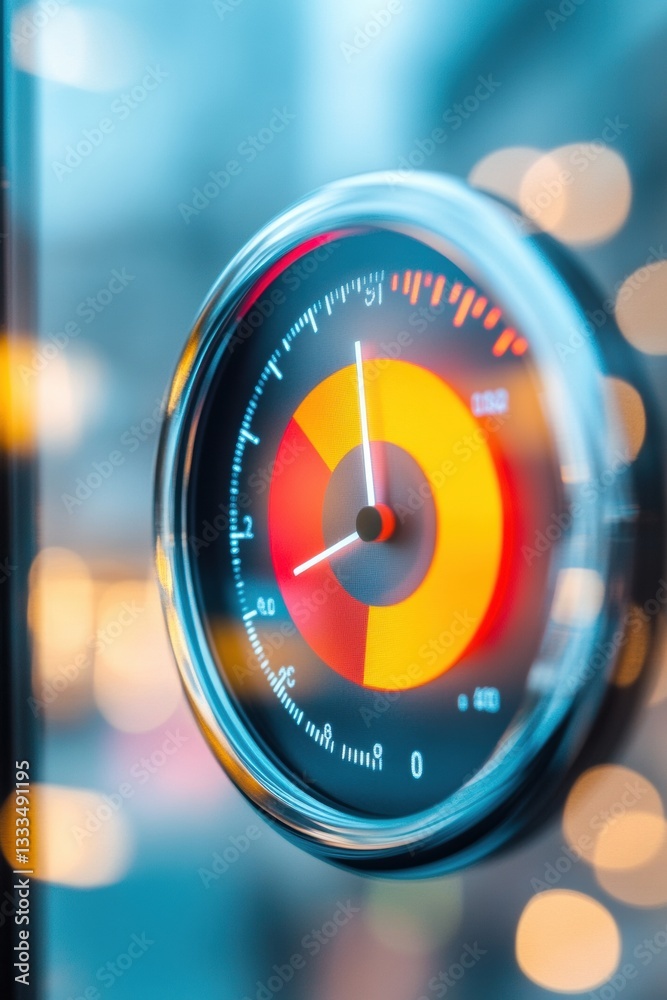 Poster sleek carbon credit performance gauge innovative sustainable finance dashboard visualization for env