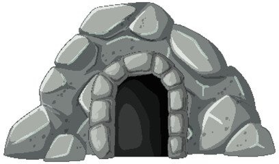 Stone Cave Entrance Illustration