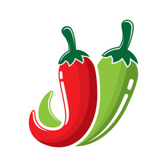 Stylized Red Chili Pepper Illustration