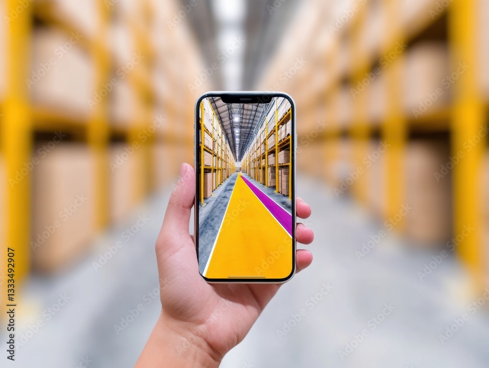Poster augmented logistics visualization next-gen supply chain management with immersive smartphone gps tra