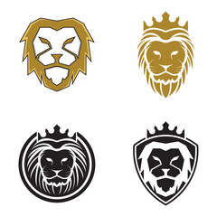 Obraz premium Lion head vector logo design