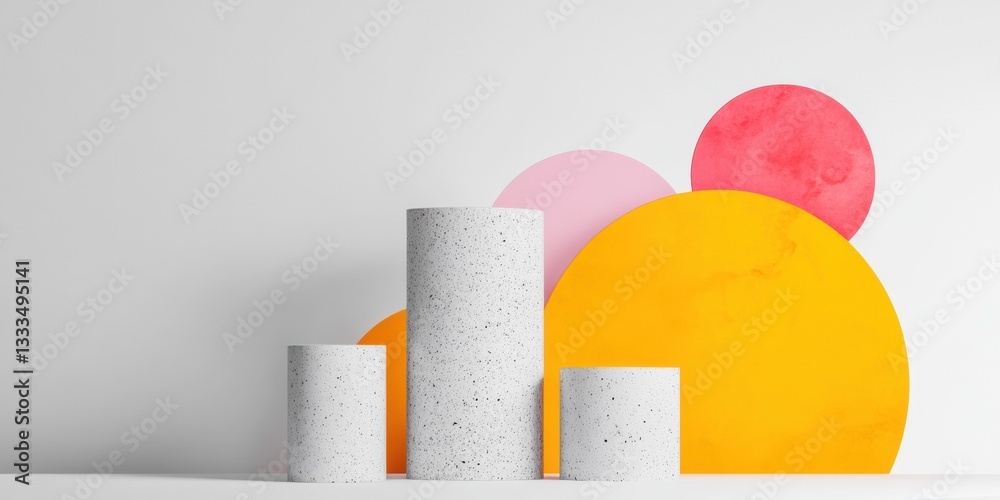 Aufkleber minimalist geometric podium design soft color gradient abstract for premium brand visualization, dig