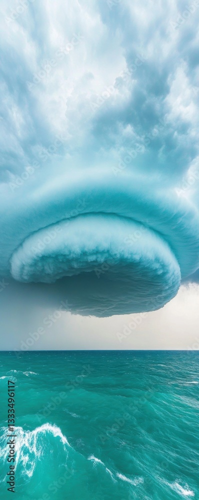 Aufkleber climate crisis visualization immersive extreme weather hurricane cloudscape demonstrating atmospheri