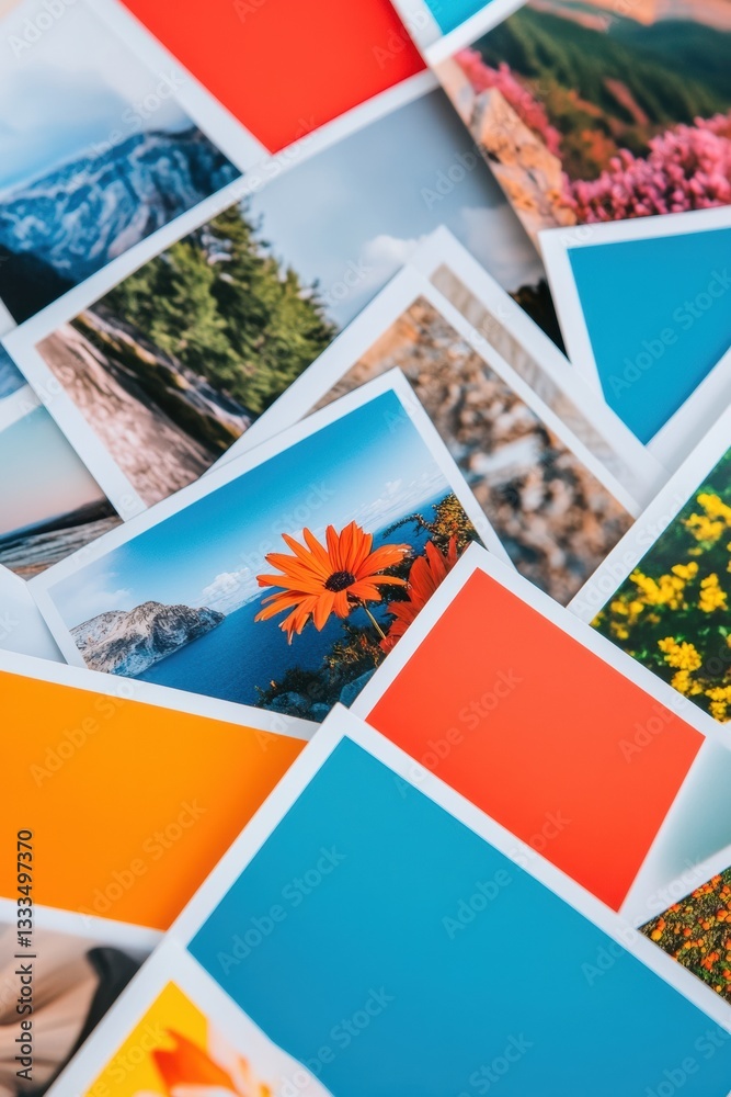 Fototapete vibrant digital media mosaic dynamic content visualization with colorful nature and modular design -