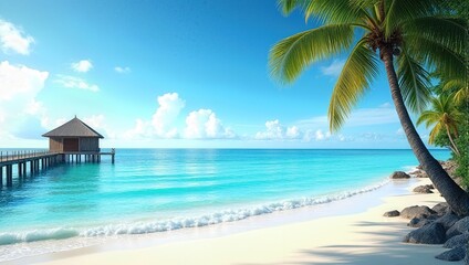 Tranquil Wooden Pier Over Crystal Clear Waters