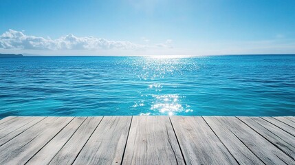 Fototapeta premium Stunning Yacht Deck View Overlooking Sparkling Blue Ocean Waters