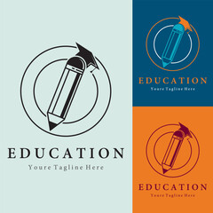 Education vector logo design
