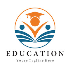 Education vector logo design