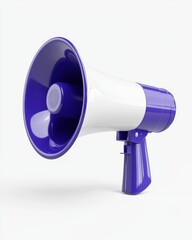 Vibrant Purple and White Megaphone for Announcements and Public Speaking Events