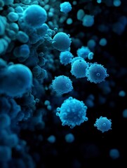 Fototapeta premium Microscopic View of Cells or Virus Particles in Medical Research