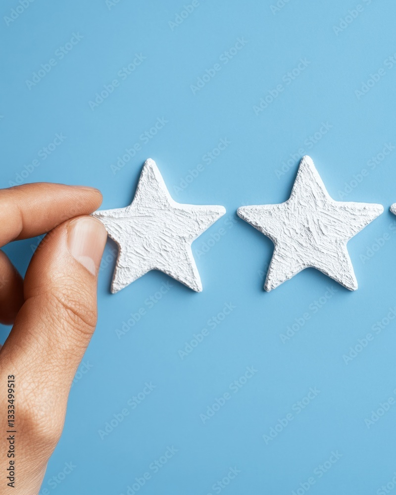 Aufkleber minimalist ux design interactive customer satisfaction metrics with textural white stars on vibrant 