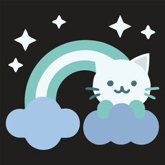 cat on the moon t-shirt design