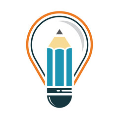 Pencil Idea Vector Logo Design