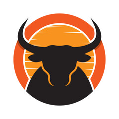 Bull vector logo design