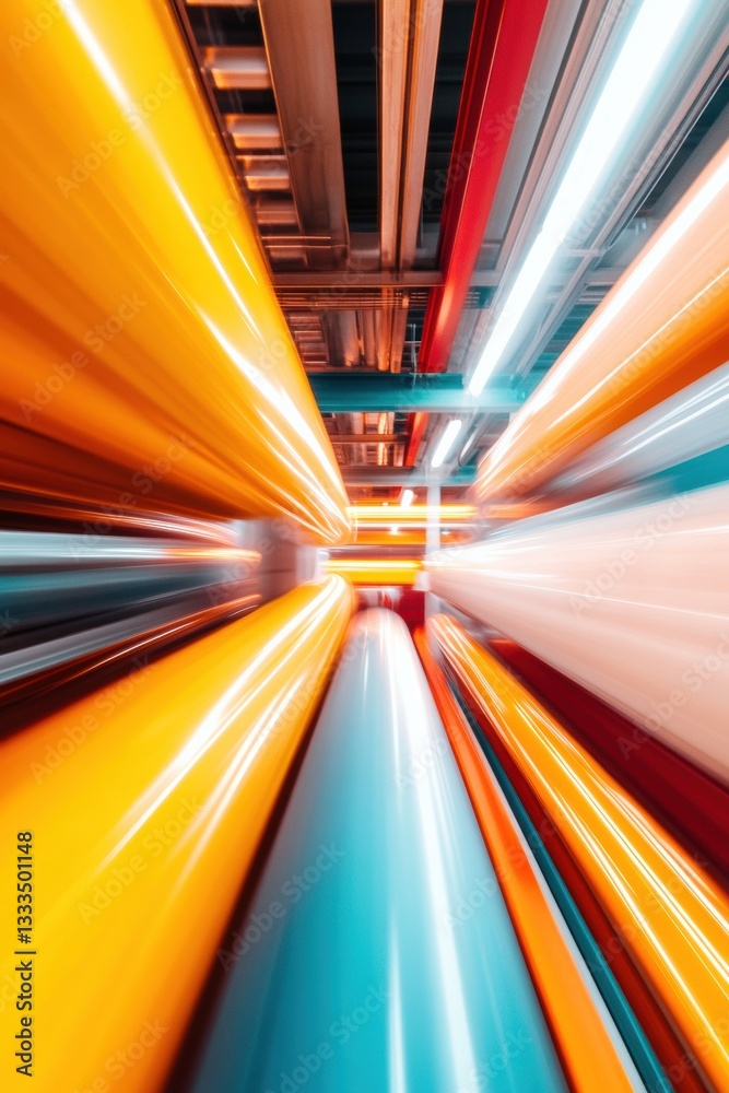 Aufkleber Hyperkinetic Digital Flow Futuristic Motion Visualization of Technological Acceleration, Capturing Next-Gen Dynamic Performance and Innovation Momentum