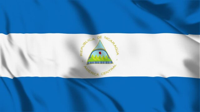 Realistic Nicaragua Flag Flying Waving in the wind Animation HD Video.aep
