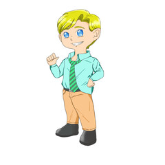 Cartoon Boy With uniform