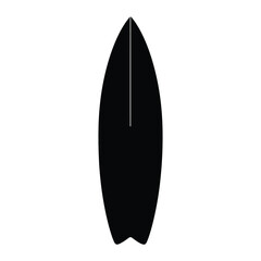 Surfboard Silhouette, Vector, Icon, Logo, White Background.