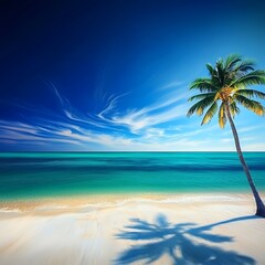 Obraz premium Tropical Beach Paradise Palm Tree.