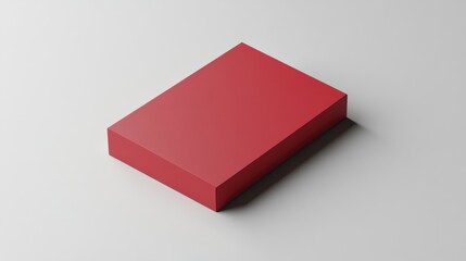 Minimalist Presentation of Isolated Maroon Box on Neutral Background with Soft Shadow