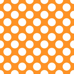 Orange and White Polka Dot Seamless Pattern