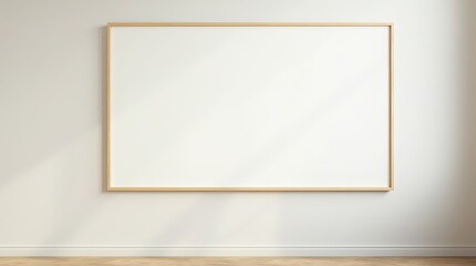 A white framed picture with a wooden frame